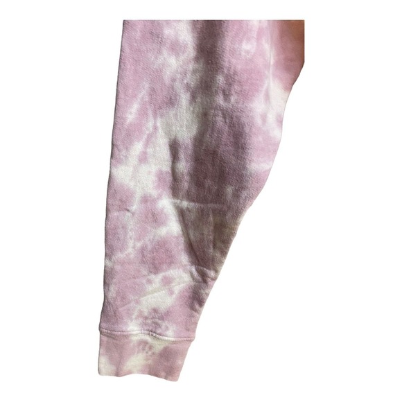 By Samii Ryan Purple and White Tie Dye Long Sleeve Cropped Crew‎ Neck Sweatshirt - Picture 5 of 7